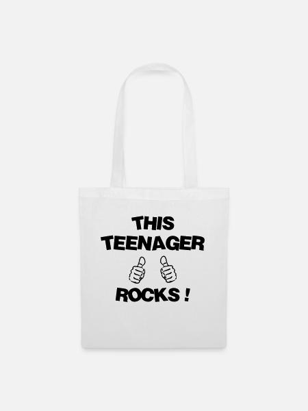 adolescent / enfant / ado / adolescente - Sac en tissu - blanc