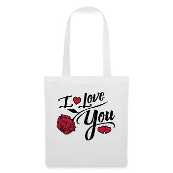 i love you rose - Stoffbeutel - Weiß - Vorne
