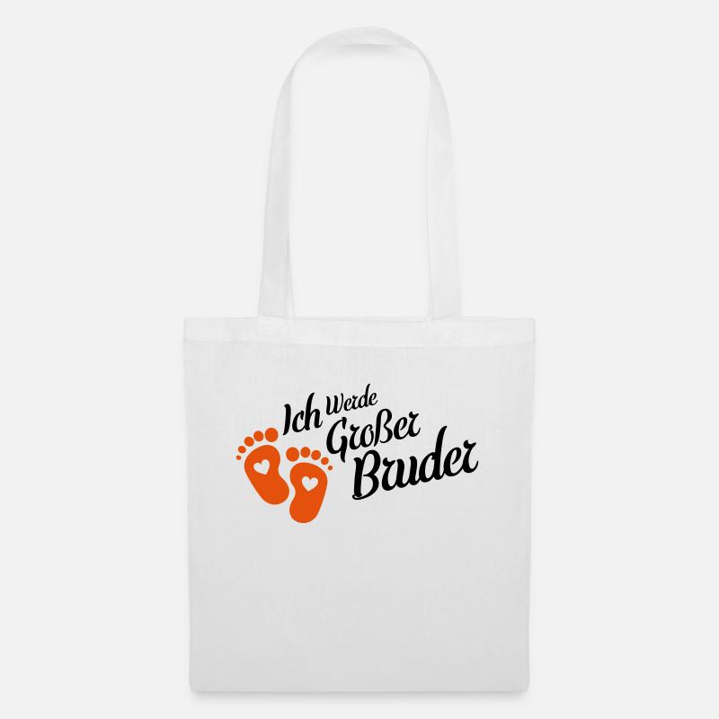 ich werde grosser bruder - Stoffbeutel - Weiß