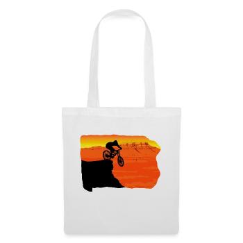 Downhill mountain bike MTB mountain bike mountains - Tote Bag - white - Front