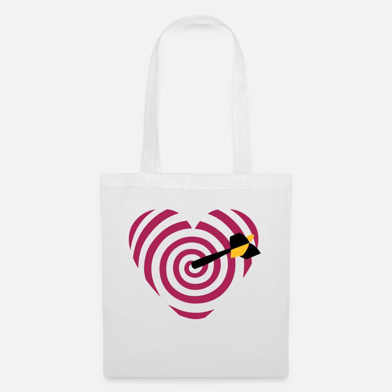 fléchettes de cible cardiaque - Sac en tissu - blanc