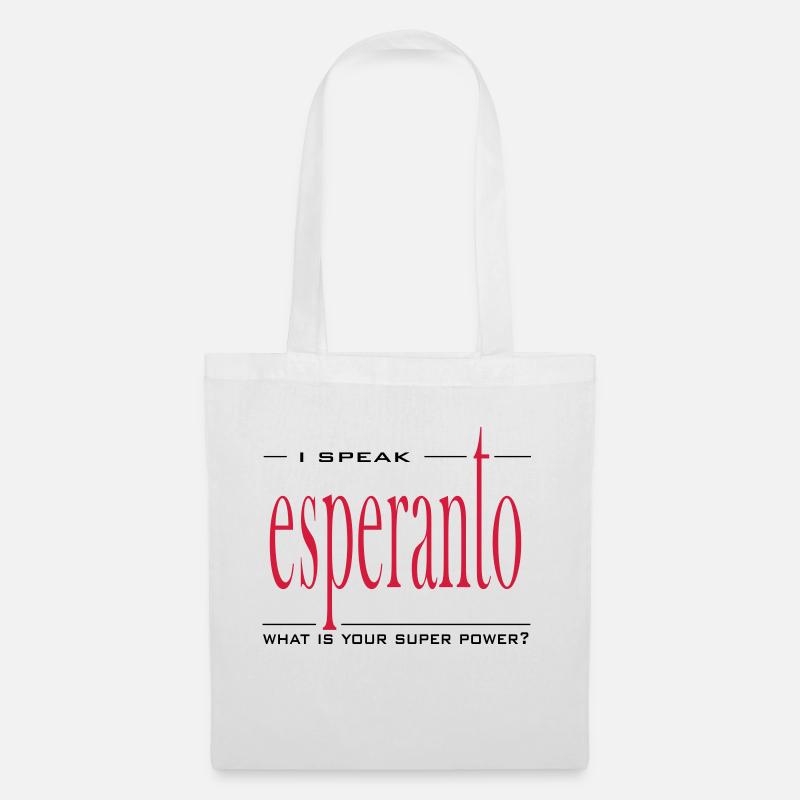 Super Power Esperanto - Stoffbeutel - Weiß