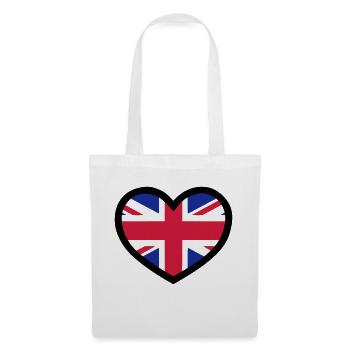 Coeur British - vectoriel - Sac en tissu - blanc - Devant
