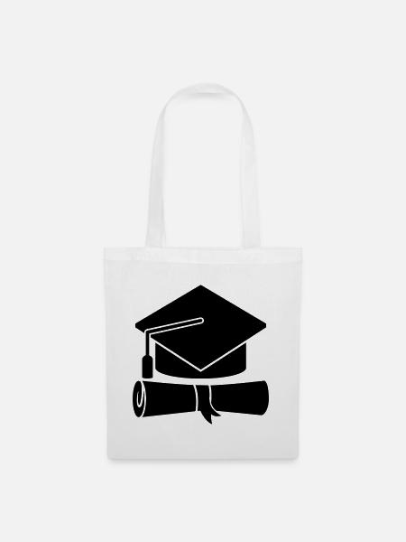 Graduation symbol passed graduation hat - Tote Bag - white