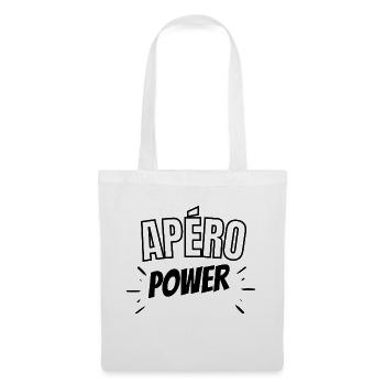 apéro power - Sac en tissu - blanc - Devant
