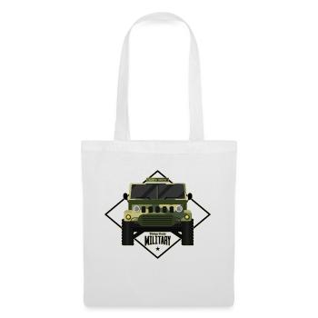 VOITURE MILITAIRE ENCIENNE - CAMOUFLAGE MILITAIRE - Sac en tissu - blanc - Devant