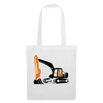 Excavatrice - Sac en tissu - blanc - Devant
