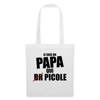 je suis papa qui picole - cadeau papa anniversaire - Sac en tissu - blanc - Devant