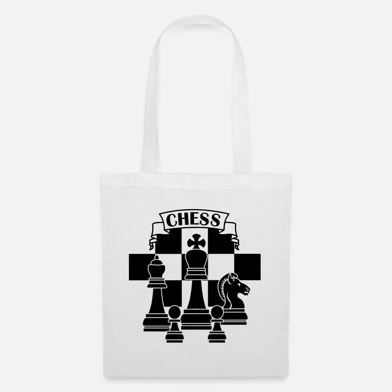 Pièces d’échecs 4 - Sac en tissu - blanc
