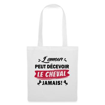 cheval / humour équitation - Sac en tissu - blanc - Devant