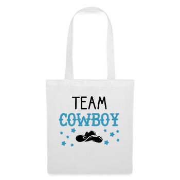 Team Cowboy Announcement Baby Shower - Sac en tissu - blanc - Devant