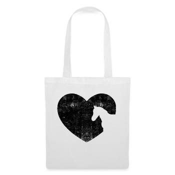 Heart Horse Graphic Horse Lover Equestrian Rider H - Stoffbeutel - Weiß - Vorne