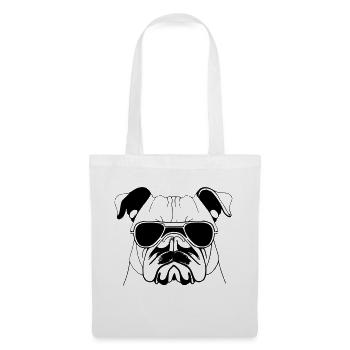 Bulldog dog dogs with sunglasses cool vector - Tote Bag - white - Front