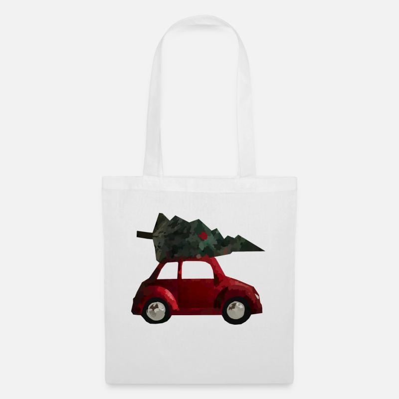 weihnachtsbaum auto - Stoffbeutel - Weiß