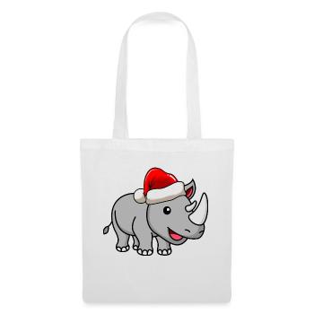 Bande dessinée de Noël Rhinocéros - Sac en tissu - blanc - Devant