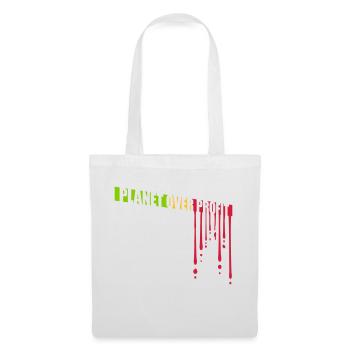 planet over profit quote - Tote Bag - white - Front