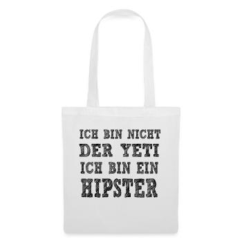 Hipster YETI - Stoffbeutel - Weiß - Vorne