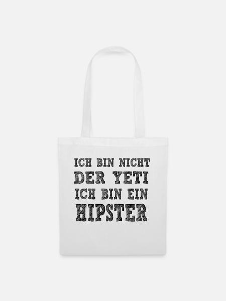 Hipster YETI - Stoffbeutel - Weiß