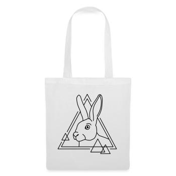 Rabbit in geometric shape - line art design - Tote Bag - white - Front