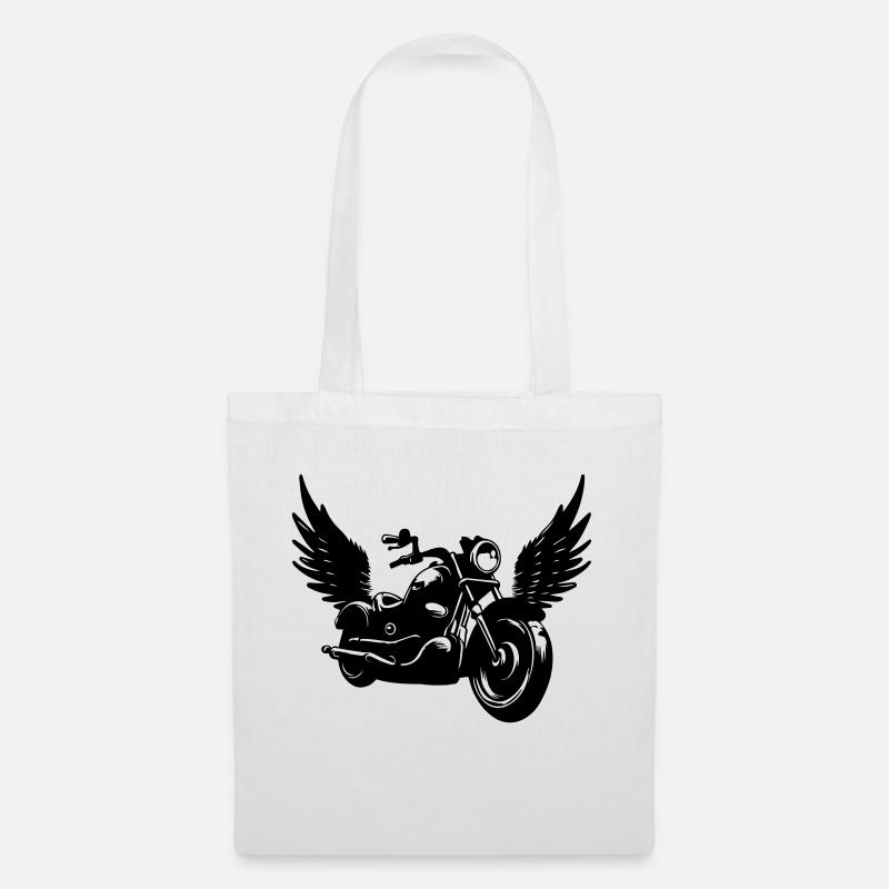 Chopper Motorrad - Stoffbeutel - Weiß
