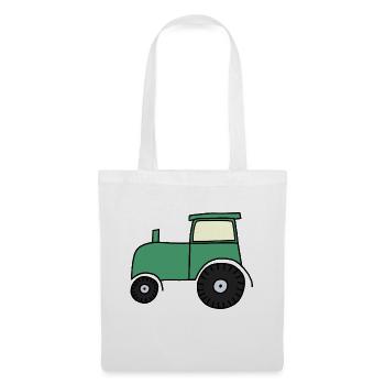 Tracteur tracté - Sac en tissu - blanc - Devant