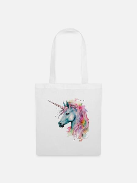 Einhorn Magie Fantasie Fabel Bunt Farben Kunst - Stoffbeutel - Weiß