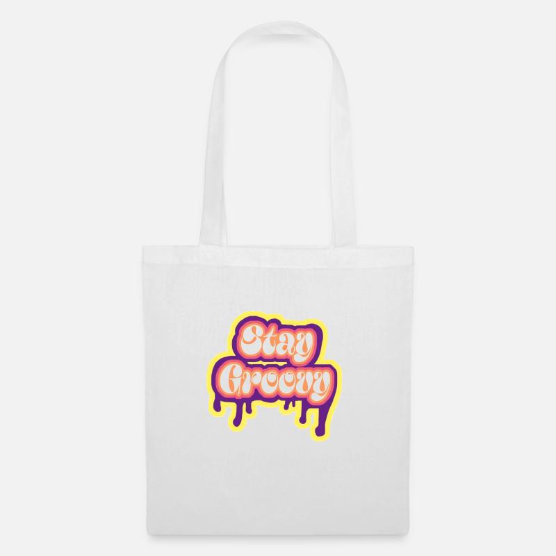 stay groovy and keep calm cooles design - Stoffbeutel - Weiß