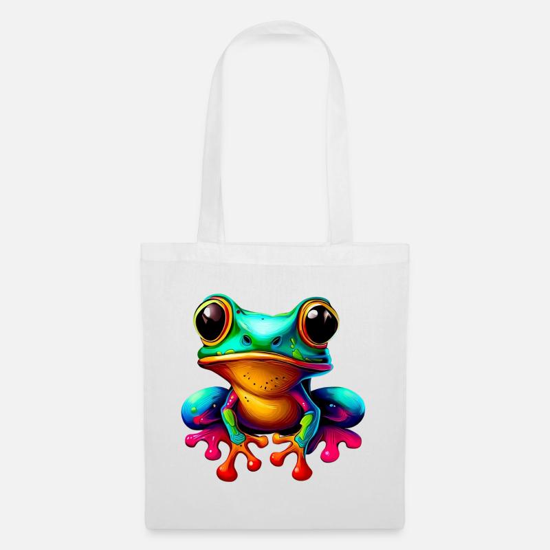 Frosch - Stoffbeutel - Weiß