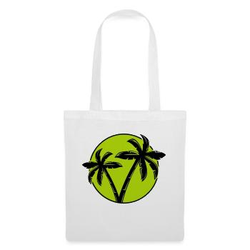 Palmier Silhouette Cercle 1 - Sac en tissu - blanc - Devant