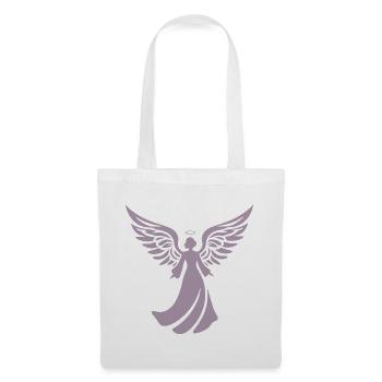 engel silhouette weihnachten heiligenschein - Stoffbeutel - Weiß - Vorne