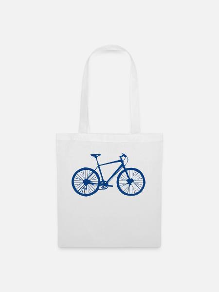 bicycle silhouette - Stoffbeutel - Weiß