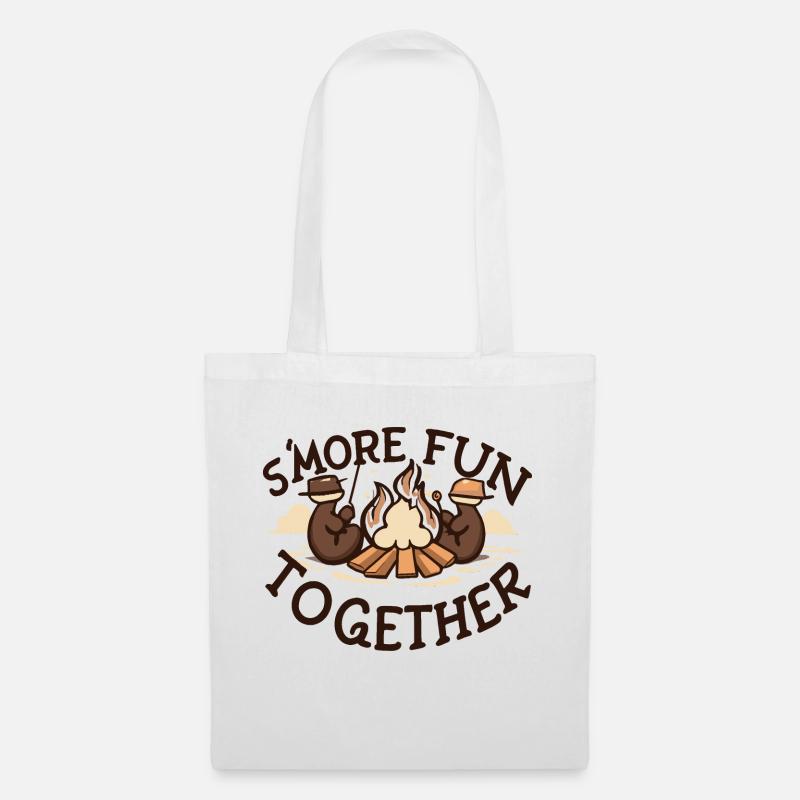 Campfire Harmony: S'more Fun Together Tee - Sac en tissu - blanc