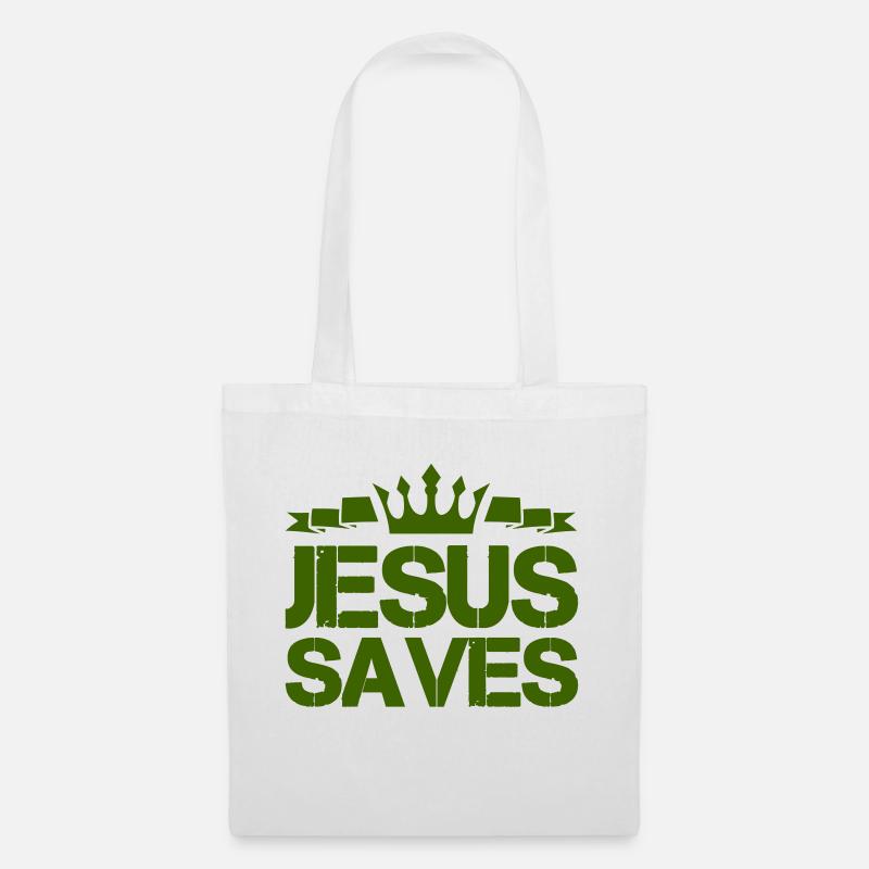 jesus saves - Stoffbeutel - Weiß
