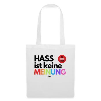 HASS ist keine MEI Facebook Post - Stoffbeutel - Weiß - Vorne