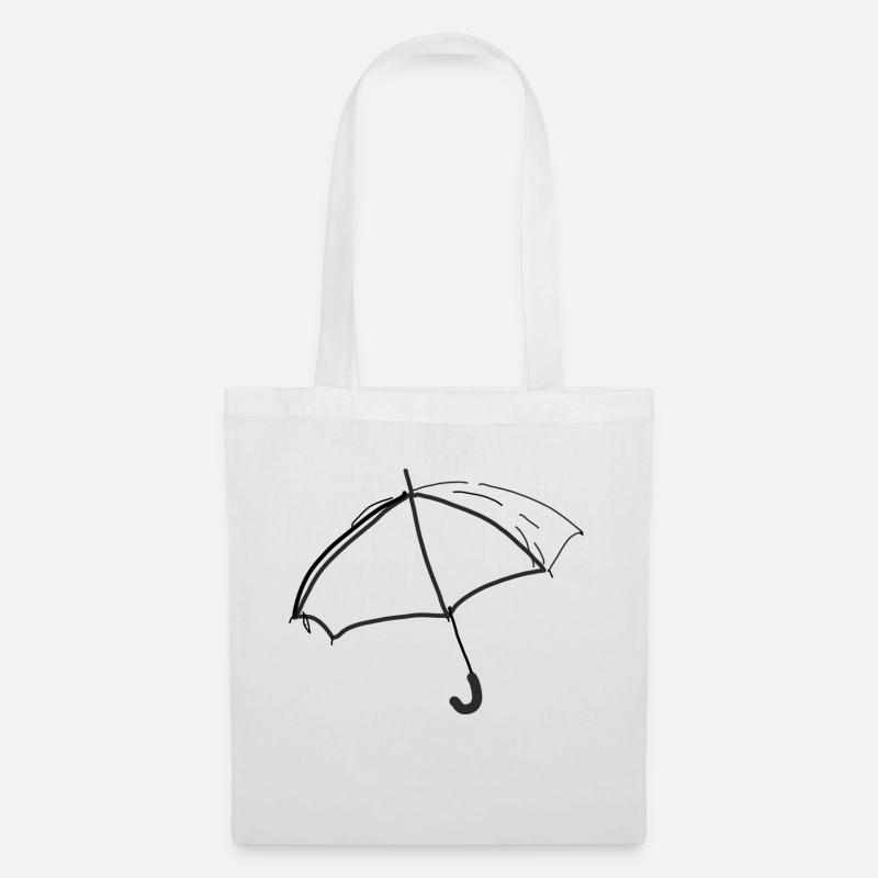 Regenschirm Skizze - Stoffbeutel - Weiß