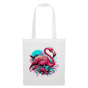Flamant - Sac en tissu - blanc - Devant