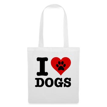 I LOVE DOGS ! - Sac en tissu - blanc - Devant