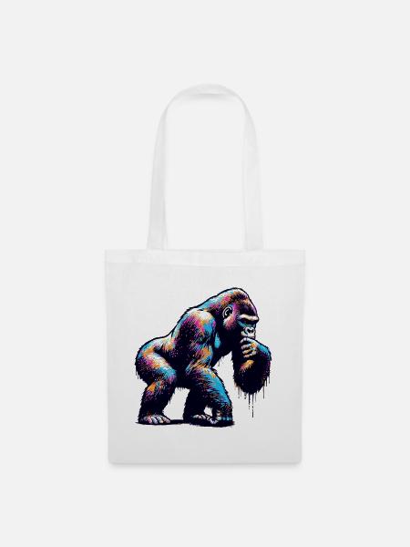 Gorilla - Stoffbeutel - Weiß
