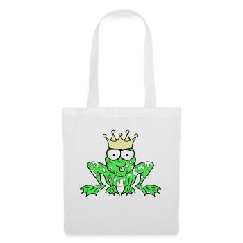 Prince Charmant Grenouille Roi - Sac en tissu - blanc - Devant