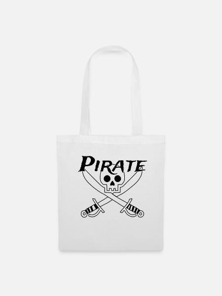 Pirate - Totenschädel - Stoffbeutel - Weiß