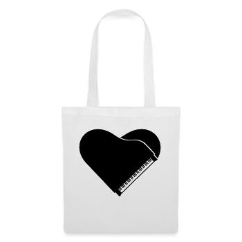 I Love Klavier Piano Herz Musik Instrument Liebe - Stoffbeutel - Weiß - Vorne