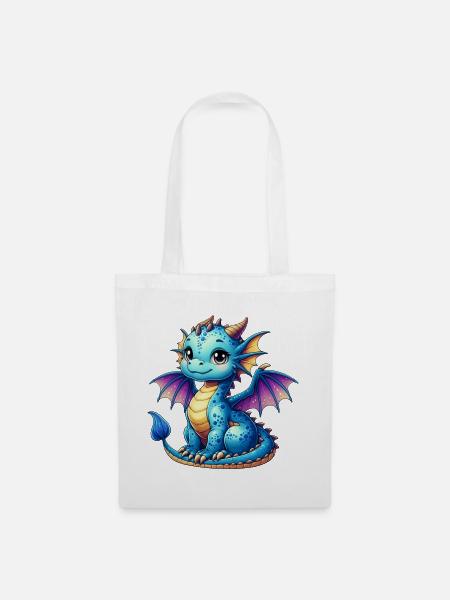 Drache - Stoffbeutel - Weiß