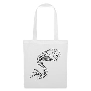 Jellyfish Kawaii coloring page hand-illustrated - Tote Bag - white - Front