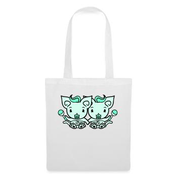 2 pacifiers cats Two baby siblings twins - Tote Bag - white - Front