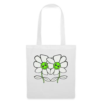 Two Pretty Beautiful Flowers Flowers Blossoms Friends - Tote Bag - white - Front