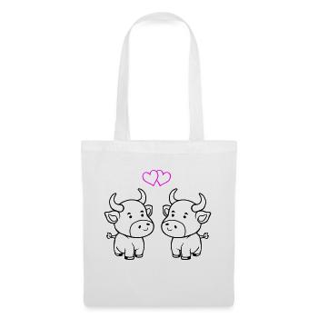vache bébé amour - Sac en tissu - blanc - Devant