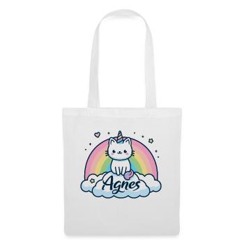Agnes Name Vorname Einhornkatze - Stoffbeutel - Weiß - Vorne