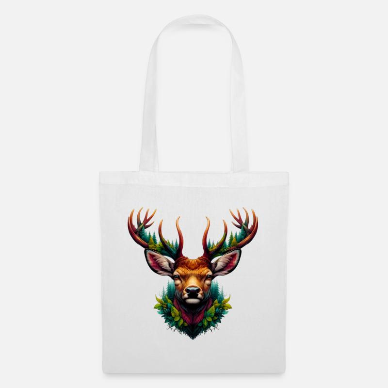 Cerf - Sac en tissu - blanc