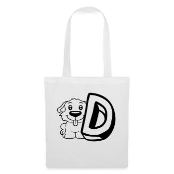 Chien D Lettre Chien Assis Petit Chien Mignon - Sac en tissu - blanc - Devant