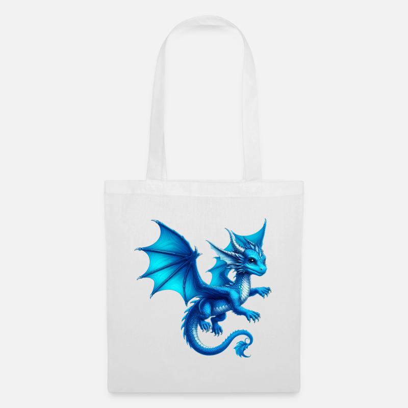 Drache - Stoffbeutel - Weiß